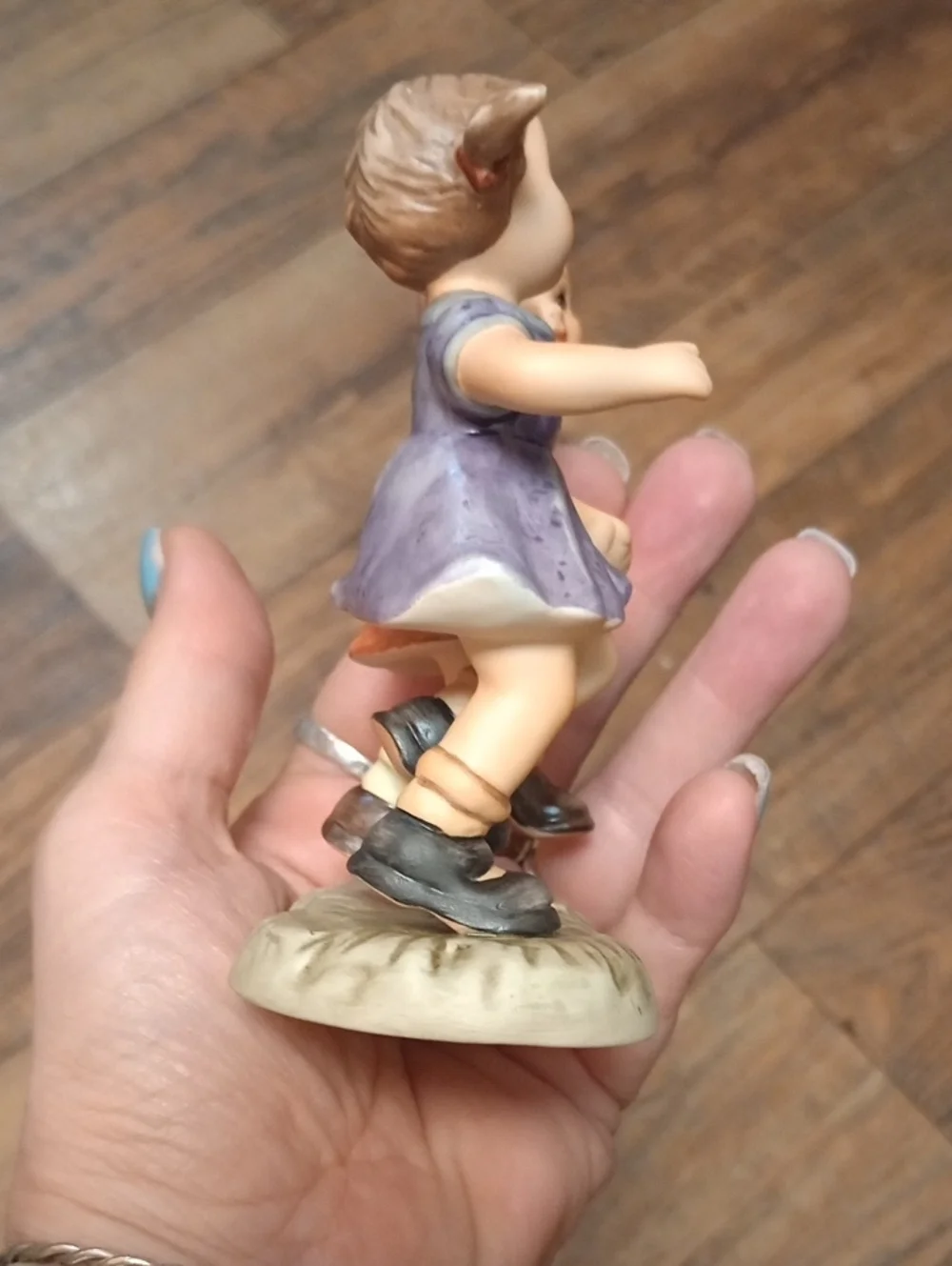 Goebel Hand-Painted Girls Skipping Along Figurine